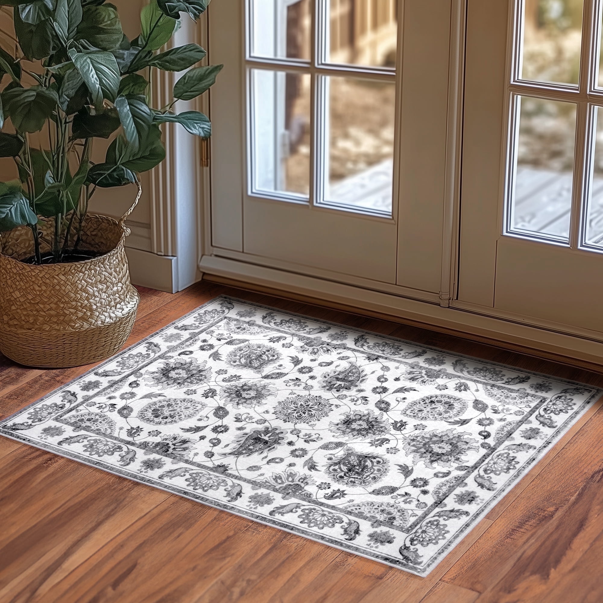 Small Clothe Rug Socofuz 2'x3' Small Area Rugs, Non-Slip Washable Rug, Vintage Print ...