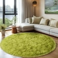 thumbnail image 1 of Socofuz 5x5ft Grass green Fluffy Rug, Soft Indoor Modern Round Carpets Perfect for Kid's Room Cloakroom, 1 of 7