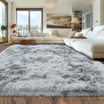 thumbnail image 1 of Socofuz 6x9ft Modern Super Soft Fluffy Plush Rug for Bedroom Faux Fur Cozy Carpet for Girls Kids Bedroom Tie-dye Grey, 1 of 6