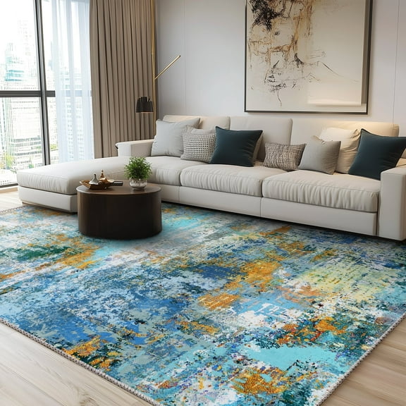 Socofuz 8'x10' Large Area Rugs, Modern Abstract Carpet for Living Room Bedroom Dining Room Farmhouse Machine Washable Non-slip