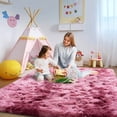 thumbnail image 1 of Socofuz Large Fluffy Rug, Super Soft Non Slip Modern Carpet Perfect for Living Room, Kid's Room, Cloakroom, 6x9ft, Tie Dye Red, 1 of 9