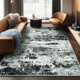 thumbnail image 1 of Socofuz Modern Abstract Washable Rugs, Non-Slip Carpet for Living Room Farmhouse Dining Room Office, 5'x7' Black and White Distressed, 1 of 8