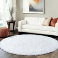 thumbnail image 1 of Socofuz Round White Fluffy Rug 4ft, Fuzzy Small Carpet for Living Room, Kids Girls Room, 1 of 7