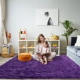 thumbnail image 1 of Socofuz Soft Fluffy Rugs for Bedroom, Anti-Skid Durable Rectangular Modern Carprt for Nursery Living Room Home Decor, 6x9ft, Grape Purple, 1 of 9