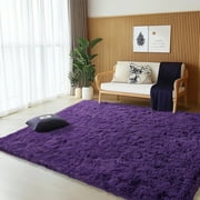 Socofuz Ultra Soft Indoor Modern Area Rugs Fluffy Living Room Carpets for Children Bedroom Home Decor Nursery Rug , 4x6ft Red