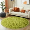 thumbnail image 1 of Socofuz Soft Round Fluffy Rug, Indoor Modern Carpet for Bedroom Kids Room Nursery, 4'x 4',Grass green, 1 of 7