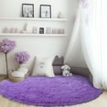 thumbnail image 1 of Socofuz Soft Round Indoor Modern Fluffy Rugs, Non-slip Carpets for Living Room Children Bedroom Home Decor Nursery Rug, 5' x 5',Purple, 1 of 8