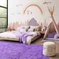 thumbnail image 1 of Socofuz Solid Shag Collection Carpet, 5x7ft Purple Fluffy Rugs Perfect for Kid's Room, Cloakroom, 1 of 7