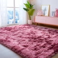 thumbnail image 1 of Socofuz Tie Dye Modern Super Soft Fluffy Rug for Living Room, Girls Kids Bedroom, 5x7ft, Starry Red, 1 of 9