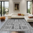 thumbnail image 1 of Socofuz Vintage Print Area Rug, Washable, Suitable for Bedroom, Living Room, Dining Room, 5' x 7' Gray, 1 of 6