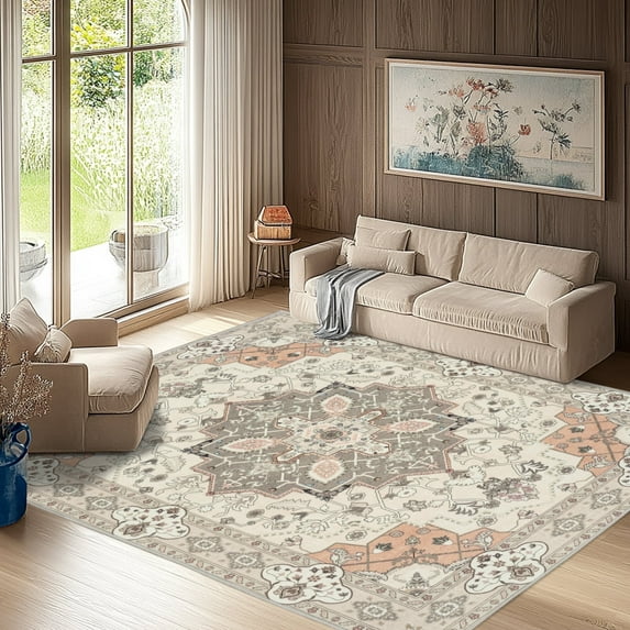 Socofuz Washable Area Rug, Soft Oriental Carpet for Living Room Bedroom Dinning Room Home Office Nursery, 5'x7'