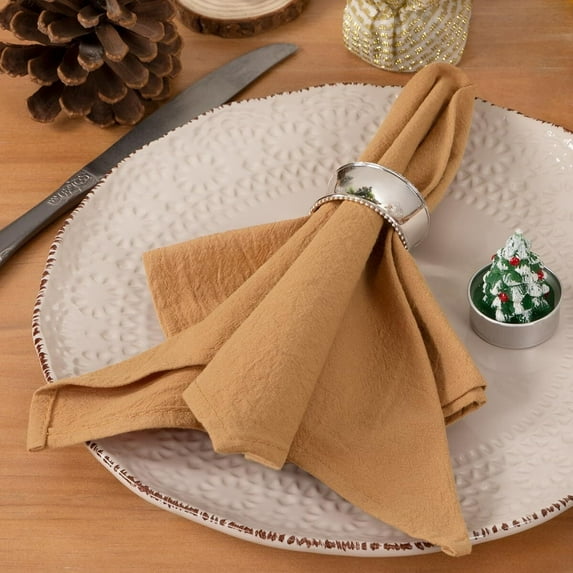 Socomi Linen Napkins Olive Green Easter Spring Cloth Napkins Bulk Washable Cotton Set of 6 17"x17" for Wedding Party Bridal Baby Shower Birthday Table Decorations