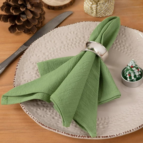 Socomi Linen Napkins Olive Green Easter Spring Cloth Napkins Bulk Washable Cotton Set of 6 17"x17" for Wedding Party Bridal Baby Shower Birthday Table Decorations
