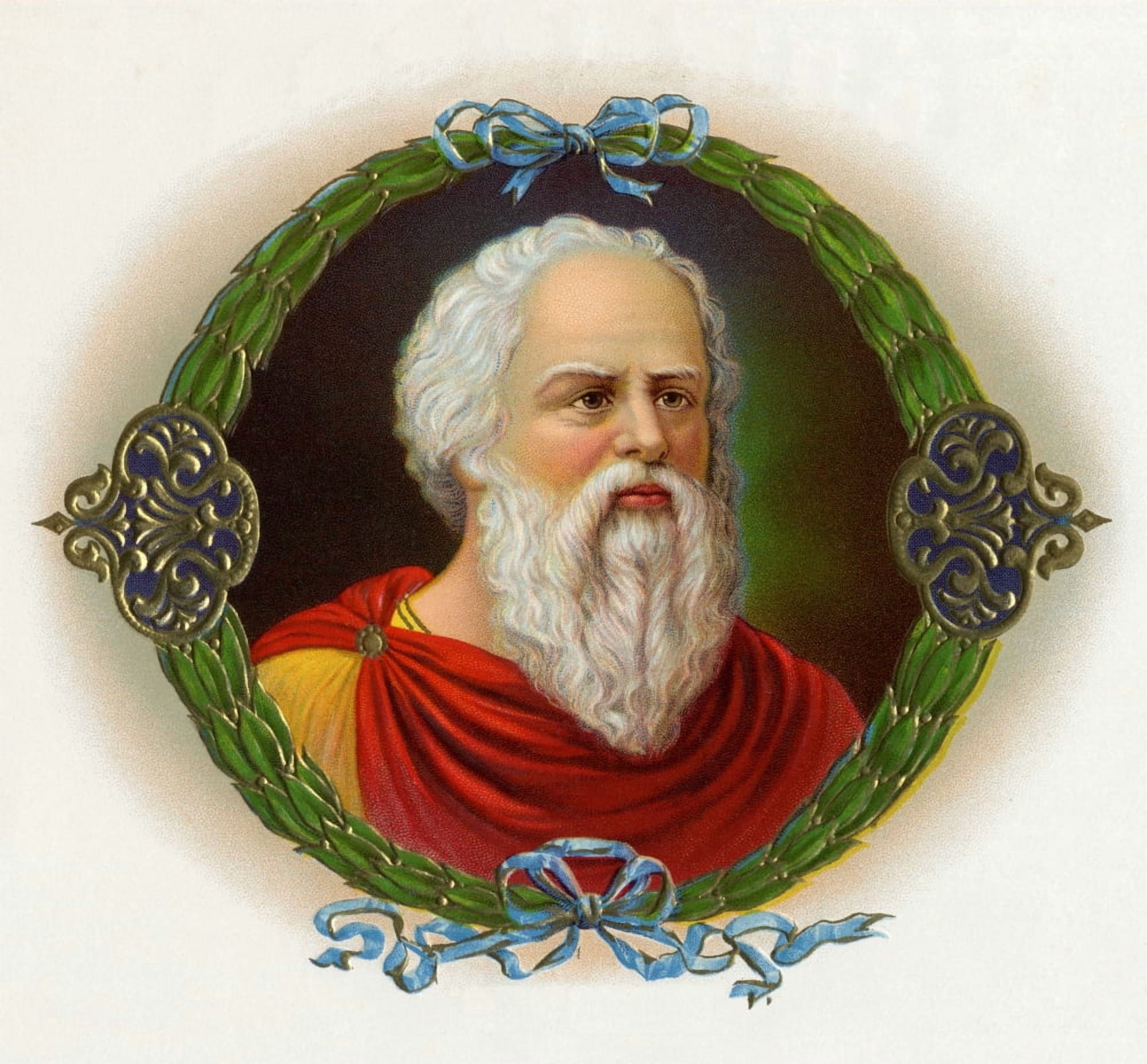 Socrates 470 To 399 Bc Ancient Greek Philosopher Chromolithograph From Early American Twentieth Century Cigar Box Canvas Art - Ken Welsh  Design Pics (28 x 26)