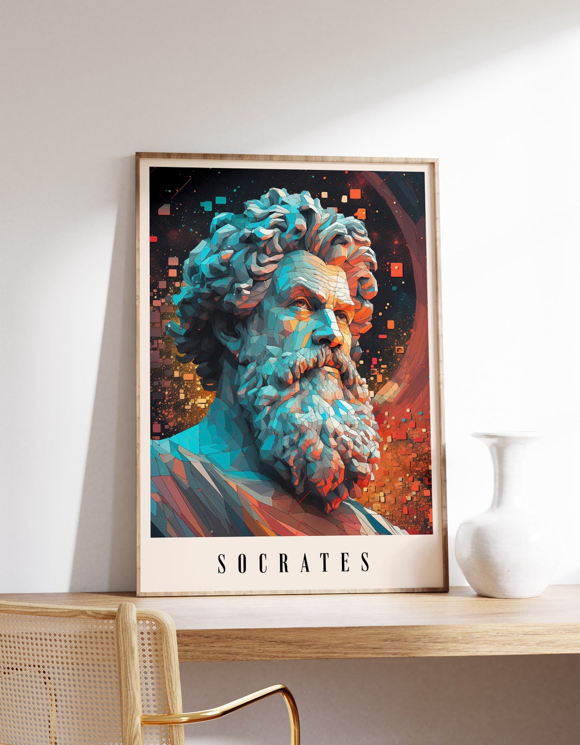 Socrates Philosopher Bookworm Poster, Living Room, Gallery Wall, Home ...