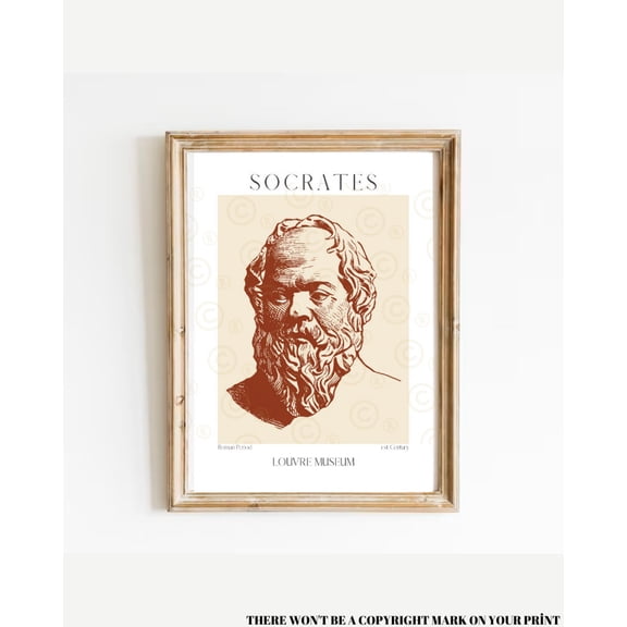 Socrates Poster, Philosophy Gift, Greek Philosophy Art, Philosopher Bust Wall Art Wall Art, Modern Wall Decor, 24x36 UNFRAMED