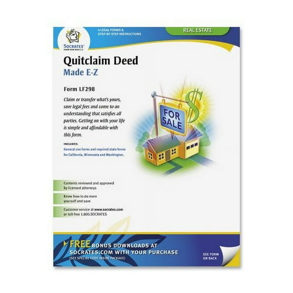 Adams Quitclaim Deed Form and Instructions 8.5" x 11" 4 Sets/Book (LF298)