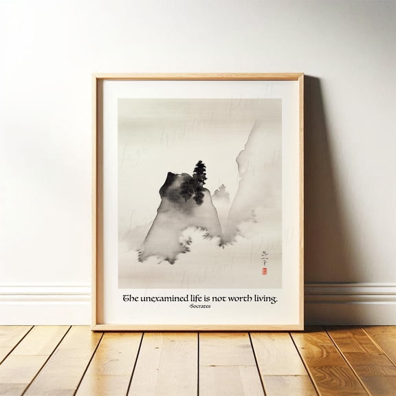 Socrates Quote Print Japanese Art, Inspirational Wall Art Poster Decor, Unframed Poster Size 16x24 F03.1.21l721