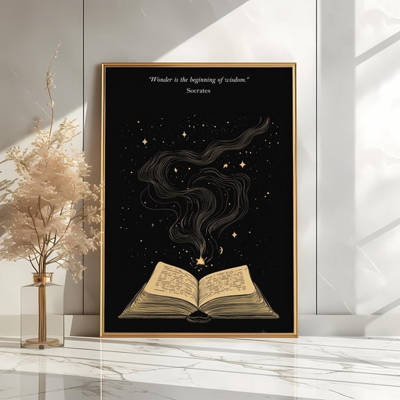 Socrates Quote Print, Philosophy Poster, Ancient Wisdom Art, Literature Decor, Book Lover Gift, Inspirational Wall Art, Wonder Quote , Poster Print Only