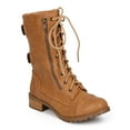 thumbnail image 1 of Soda BG31 Women Leatherette Lace Up Buckles Military Combat Boot, 1 of 5