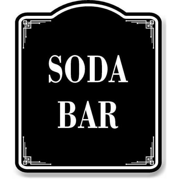 Soda Bar BLACK Aluminum Composite Sign, 15"x18"