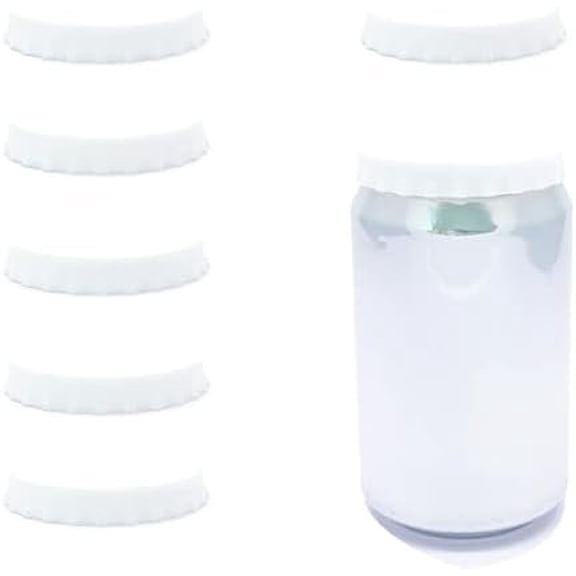 Soda/Beverage/ Saver Can ,  Can Stopper Covers with No Spill - Fits standard Soda/Beverage/ cans (6 Pack, White)