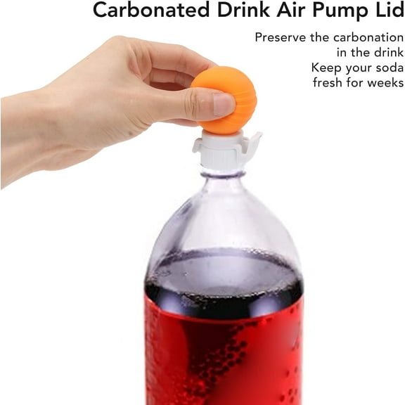 Soda Bottle Pump, Plastic Bottles Sealer, Pour Carbonation Carbonated Drink Leak-Proof Cover Soda Bottle Cap, Keep Pump Cap Saver Stopper Lids, Orange