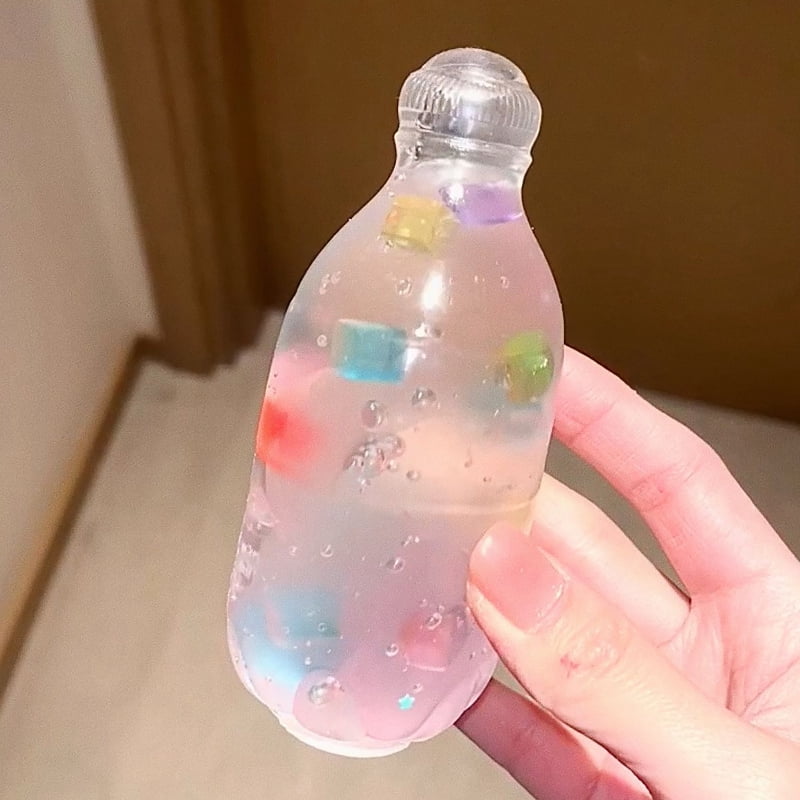 Soda Bottle Stress Ball - Water Bottle Squeeze Ball for ASMR Sensory Relief, Adult Anti-Stress Fidget Gadget for Desk & Travel