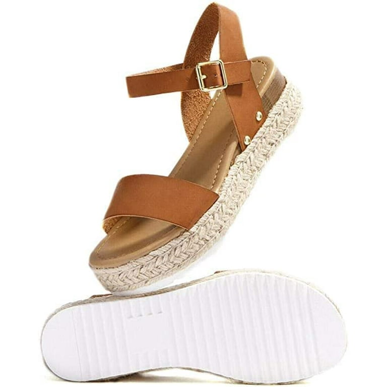 Soda CLIP Women Open Toe Ankle Strap Platform Espadrille Sandal Walmart