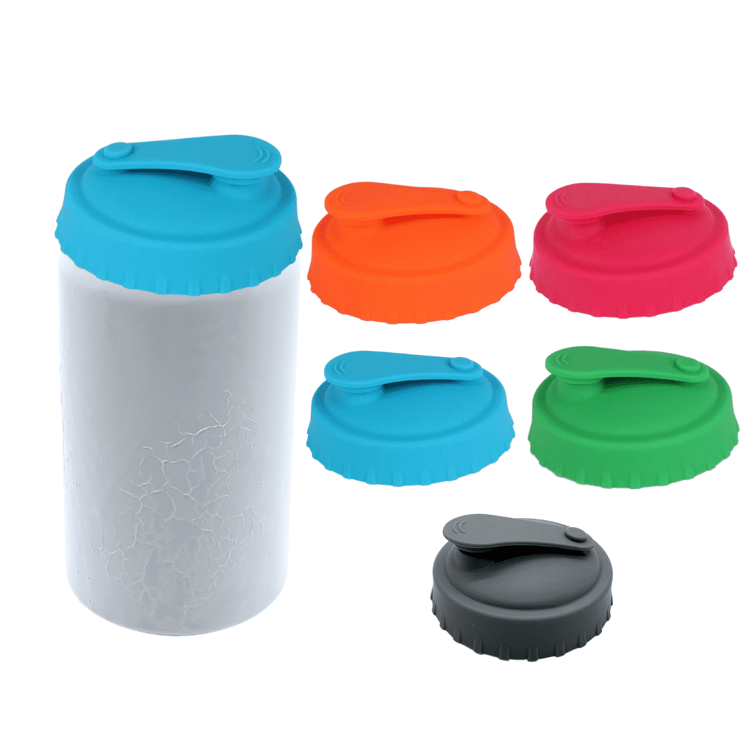 Soda Can Cover Lids, Silicone Reusable Set 5, Can Protector Lid Fits All Standard Cans, Juice