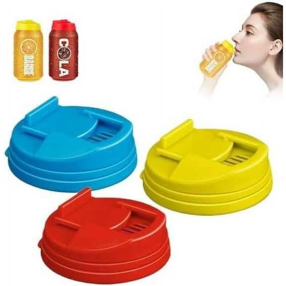 Soda Can Covers,2025 Upgraded Soda Can Lids,Can Covers for Soda,Can Covers Lids to Keep Carbonation,Reusable Plastic Can Stopper or Protector for Soda,Beer,Drink,Juice,Coke,Beverage (3PC) 3PC