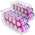 thumbnail image 1 of Soda Can Dispenser for Refrigerator with Lids, Stackable Drink Organizer for Fridge, Clear Plastic Refrigerator Organizer Bins, Beverage Can Holders for Pantry, Freezer, Kitchen, Cabinets Set of 2, 1 of 7