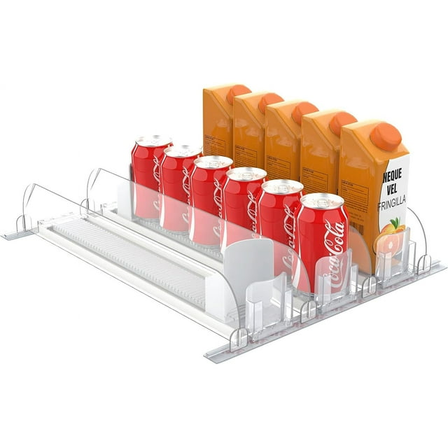 Soda Can Dispenser for Refrigerator, SelfPushing Drink Organizer for