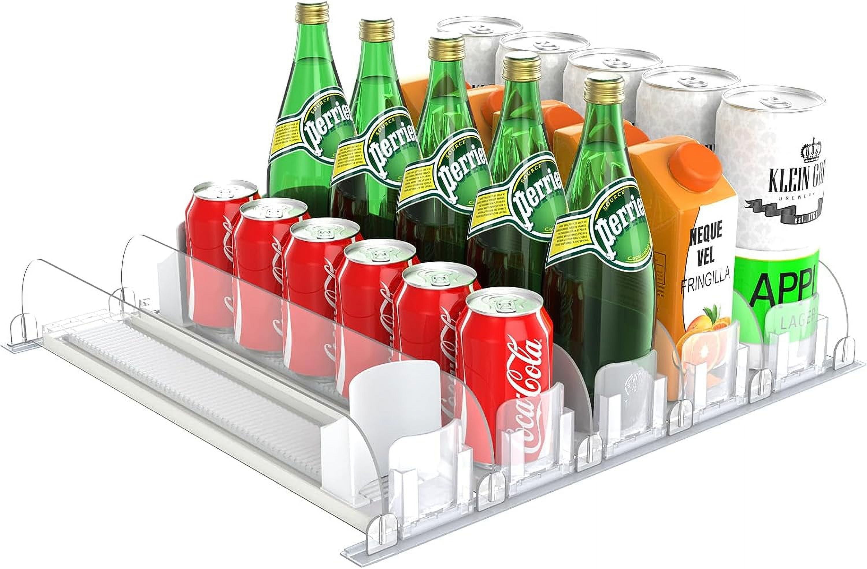 Soda Can Dispenser for Refrigerator, SelfPushing Drink Organizer for