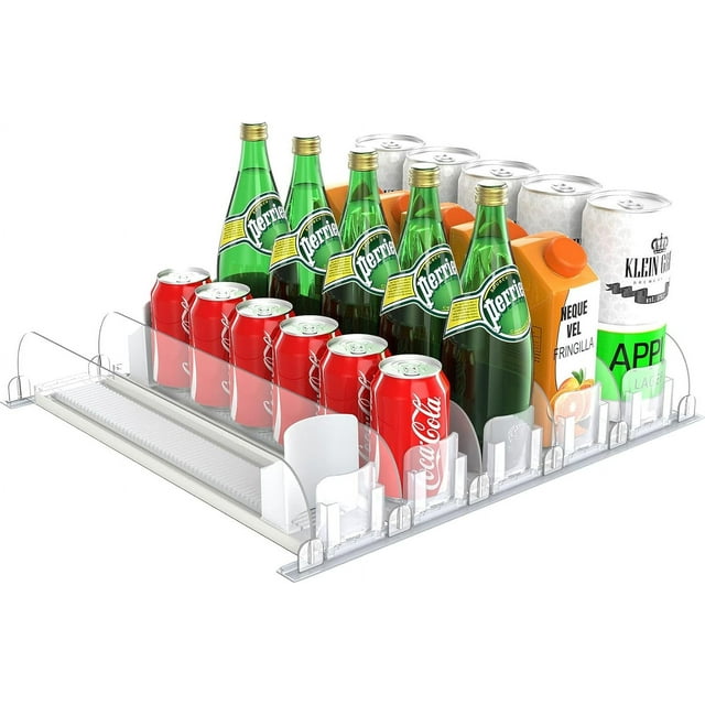 Soda Can Dispenser for Refrigerator, SelfPushing Drink Organizer for