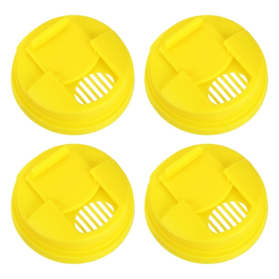 Soda Can Lids,4pcs - Plastic Can Covers, Can Toppers Fit Standard Size for Soda Beverage Beer (Yellow)