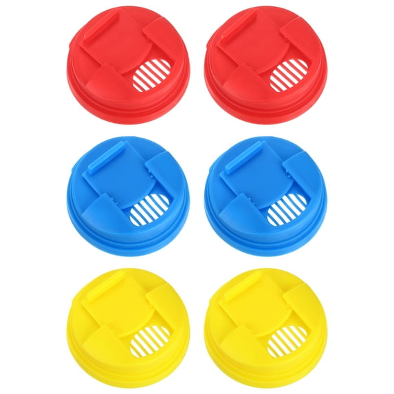 Soda Can Lids,6pcs 3 Colors - Plastic Can Covers, Can Toppers Fit Standard Size for Soda(Red, Yellow, Blue)
