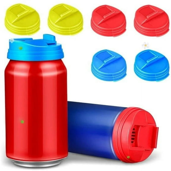 Soda Can Lids, Can Cover, Standard Size Soda/Beer/Energy Drink Cans Leakproof Cap Press Type Splash Cap Reusable Can Caps for Carbonated Water Soft Drink Indoor Outdoor Accessories, Red