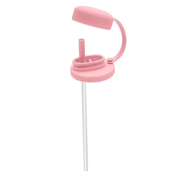 Soda Can Lids with Straw, 2Pcs Tethered Flip Top Can Topper, Silicone Spill Proof Airtight Beverage Can Cover, Reusable Seal Cap Fits for Standard Size Beer Beverage Juice Seltzer, Pink