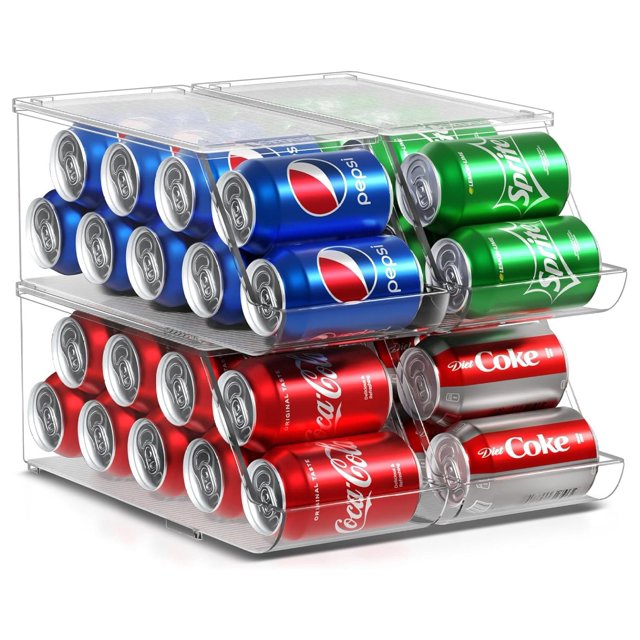 Soda Can Organizer for Counter Depth Refrigerator Stackable Can Holder