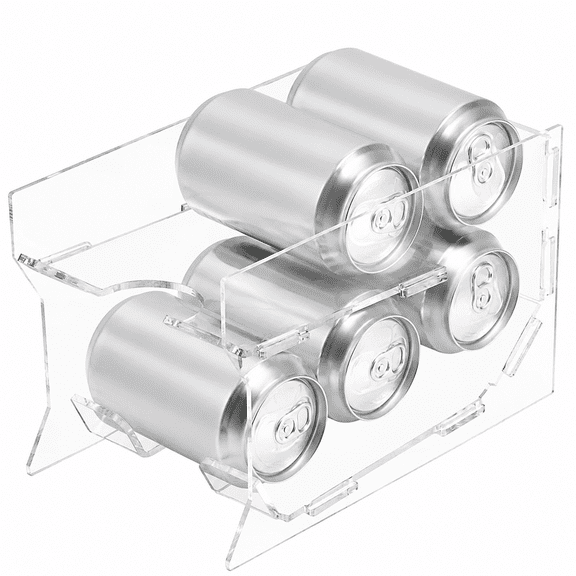 Soda Can Organizer for Mini Fridge, 9'' Acrylic Rolling Can Organizer Dispenser, Auto Beverage Can Holder Rack, Can Storage Organizer, Can Drink Holder for Canned Food Beer 12oz Standard Cans