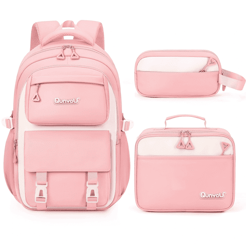School Backpack Set 3 PCS Cute Large Capacity Bookbag with Reflective Strip