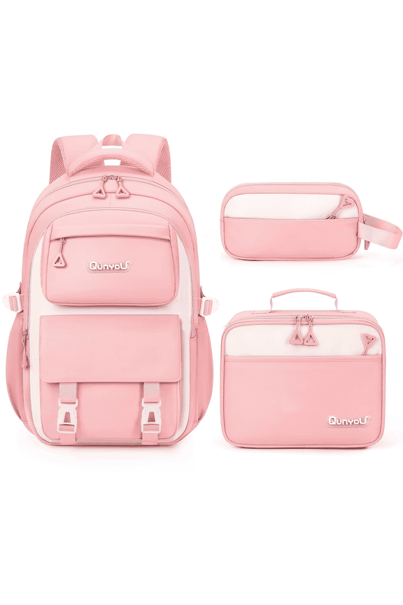 School Backpack Set 3 PCS Cute Large Capacity Bookbag with Reflective Strip