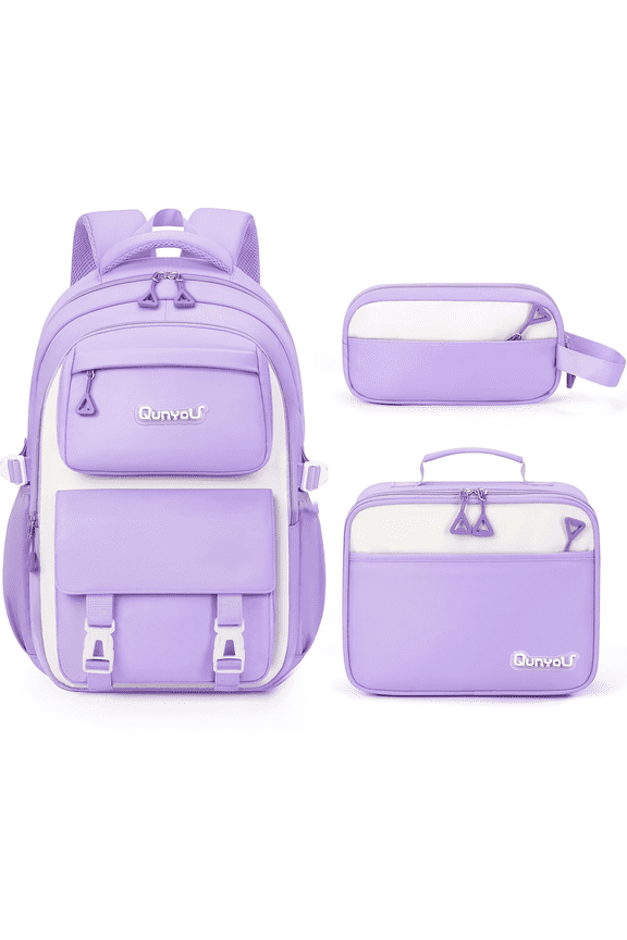 School Backpack Set 3 PCS Cute Large Capacity Bookbag with Reflective Strip