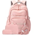 thumbnail image 1 of Soda Candy School Backpack Set with Lunch Bag Pencil Pouch Lightweight Water Resistant Bookbag for Kids Girls Boys, Pink, 1 of 6
