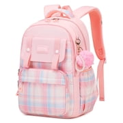 Soda Candy Girls Backpack Ideal Elementary Middle School Backpacks for Kids Cute Kawaii Large Capacity Bookbag with Reflective Strip, Pink
