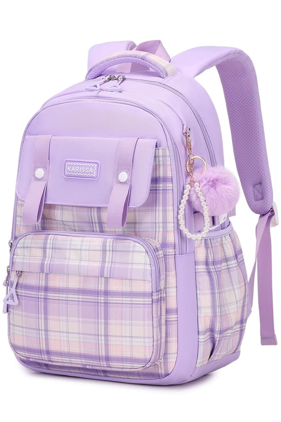 Backpack, Ideal School Backpack Cute Large Capacity Kawaii Bookbag with Reflective Strip, Purple