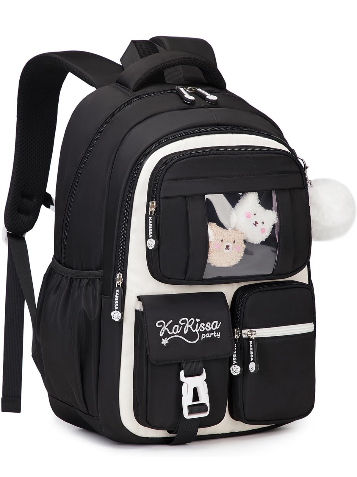 Soda Candy Backpacks for Girls Kawaii Ita Kids Backpack Water Resistant Lightweigt Students Bookbag for Elementary Primary Middle School, Black