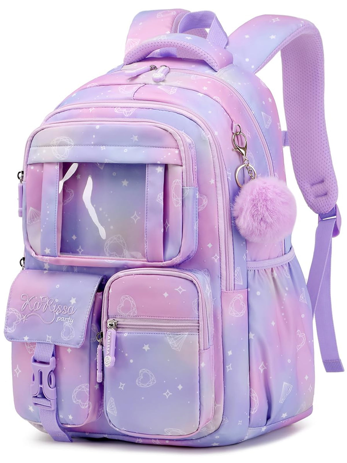 Soda Candy Backpacks for Girls Kawaii Ita Kids Backpack Water Resistant Lightweigt Students Bookbag for Elementary Primary Middle School, Purple