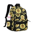 thumbnail image 1 of Soda Candy Mesh Backpack Heavy Duty See Through School Backpacks Transparent Bookbag Semi-Transparent Net Book Bags for Beach, Work, Black Sunflower, 1 of 6